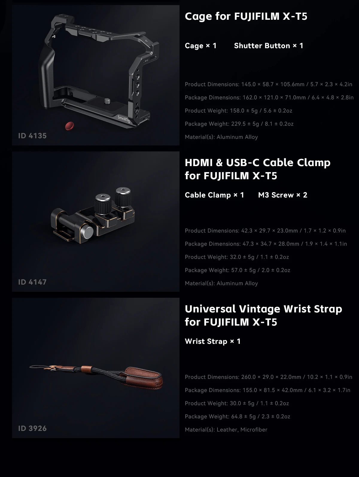 SmallRig Multifunctional Cage for FUJIFILM X-T5 Retro Handheld Cage Kit