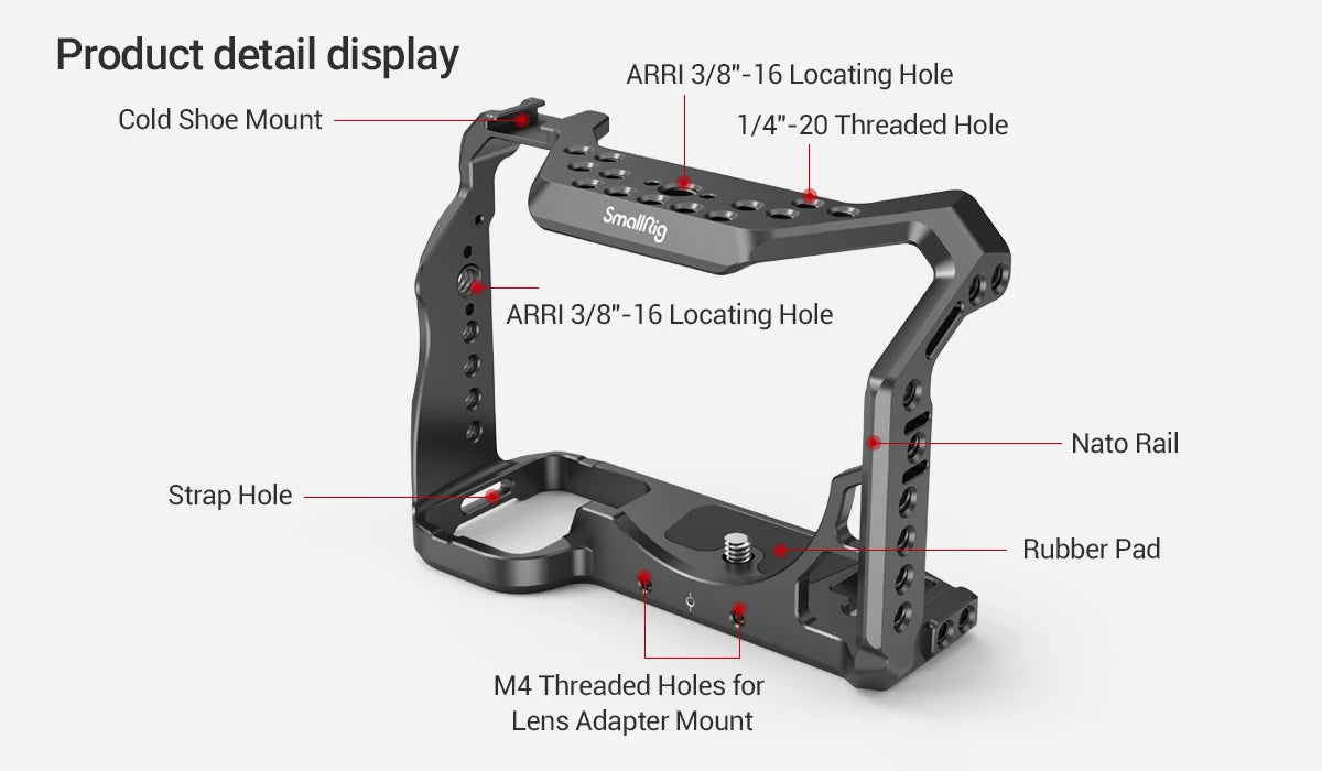 SMALLRIG Camera Cage Only for Sony Alpha 7S III / A7S III / A7SIII / A7S3 Formfitting Full Cage with 1/4"-20 & 3/8"-16 Threads