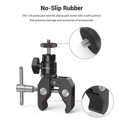 SmallRig DSLR Camera Super Clamp Holder w/ Ball Head Mount Hot Shoe Adapter For Gopro/Camera Light/Monitor Attachment 1124
