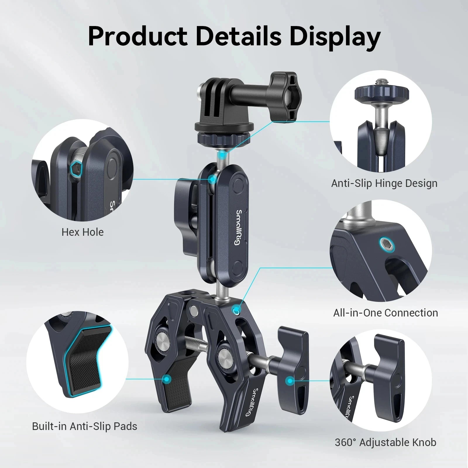 SmallRig Super Clamp Camera Mount Clamp with 360° Ballhead