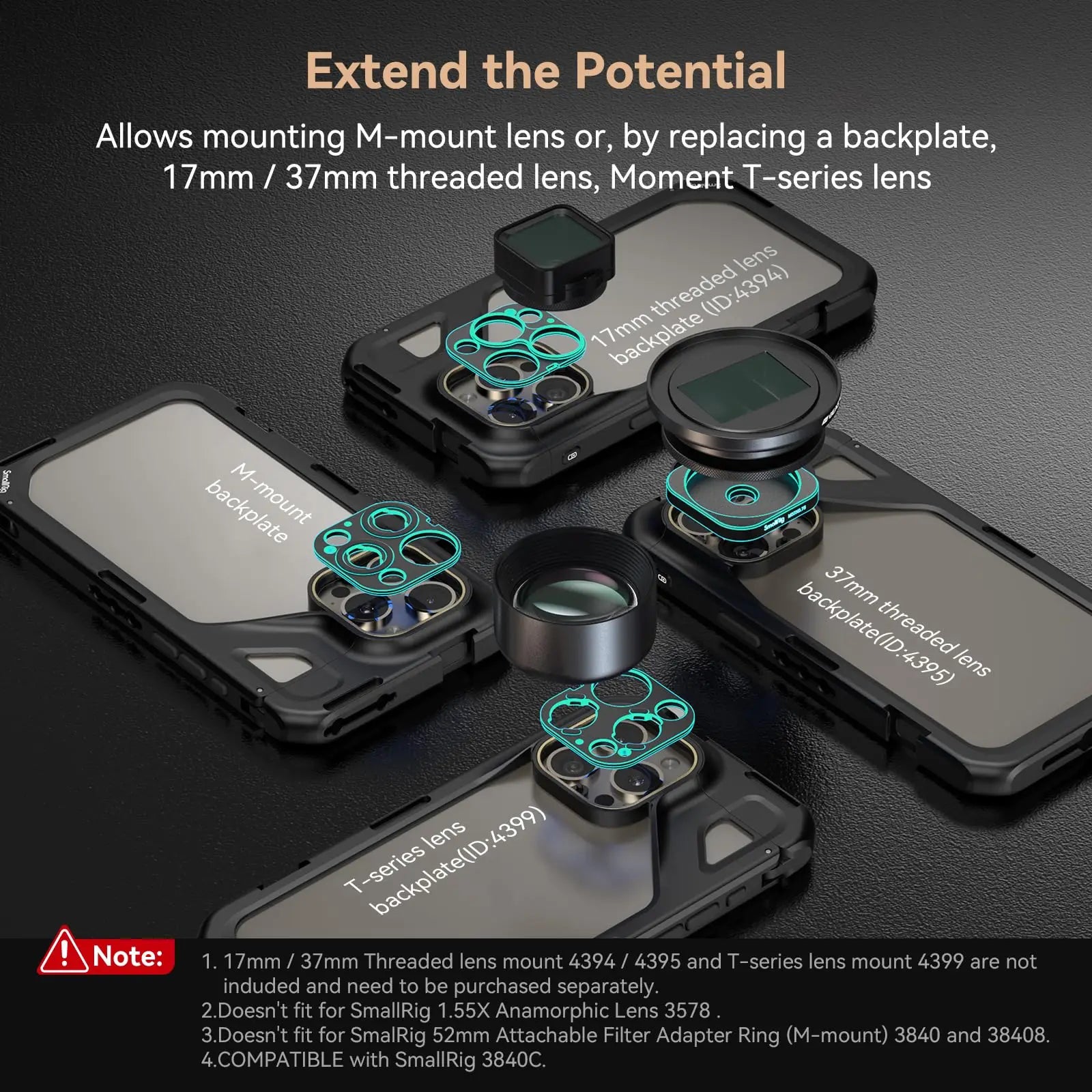 SmallRig Phone Cage for iPhone 15 Pro/15 Pro Max for Video Vlogging