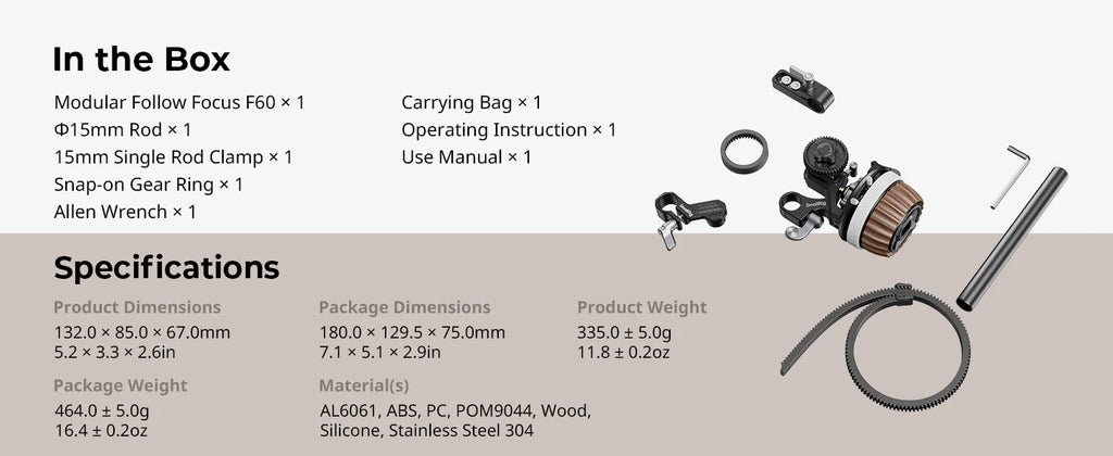 SmallRig Modular Follow Focus F60 & Accessories