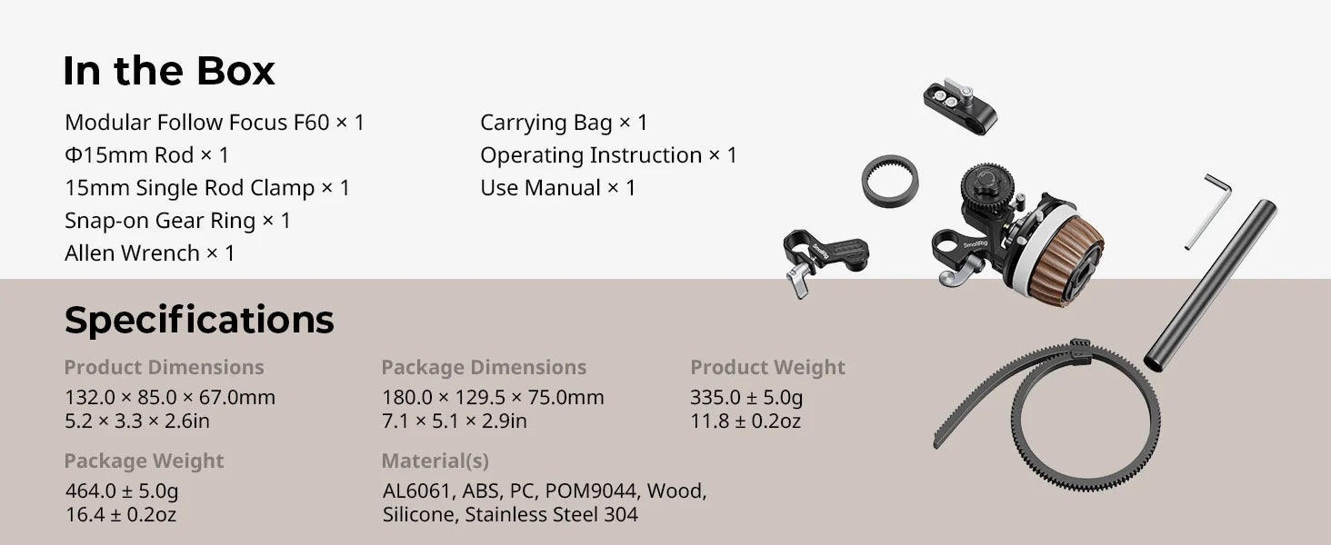 SmallRig Modular Follow Focus F60 & Accessories