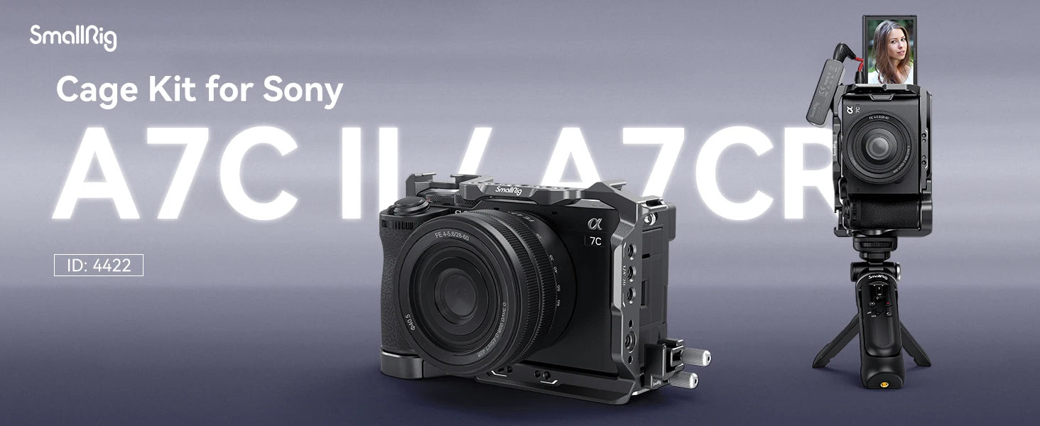 SmallRig Cage Kit for Sony Alpha 7 C II / Alpha 7 CR Full Cage with Cable Clamp with Quick-Release Plate for Sony A7C II