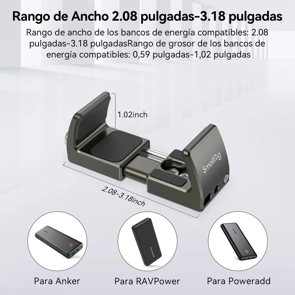 SmallRig Universal Power Bank Holder Adjustable for power banks with width range from 53mm to 81mm for Vlogging Video Shoot 2790