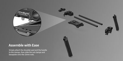 SmallRig Universal Basic Camera Shoulder Mount Kit , Mirrorless, and Small Camera Shoulder Rig - 2896C