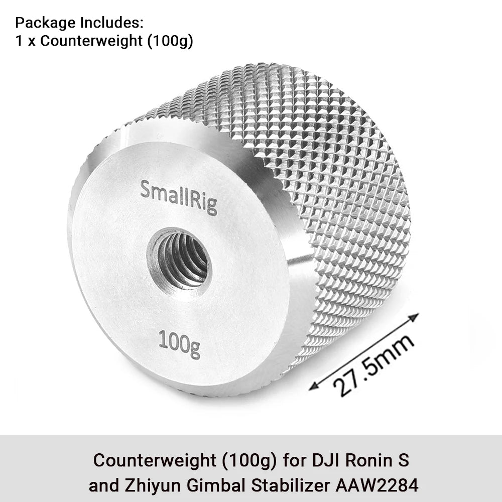 SmallRig Counterweight (50g) for DJI RS 2/RSC 2/RS3/RS3 Pro for Zhiyun-Tech Gimbal Stabilizers 1/4 Thread for Video Balance 2459