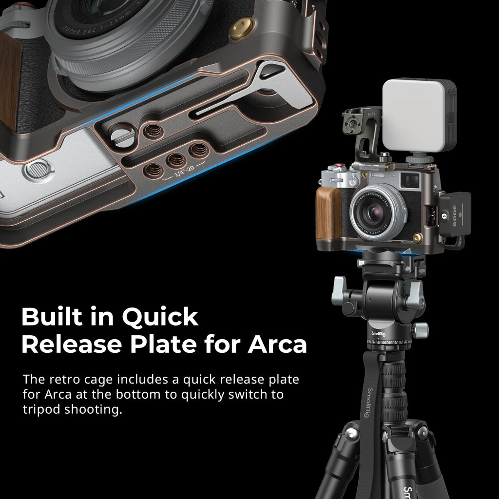 SmallRig Exclusive Camera Cage for FUJIFILM X100VI “Retro” Cage with Shutter Release Button and Hot Shoe Cover for Fuji X100VI