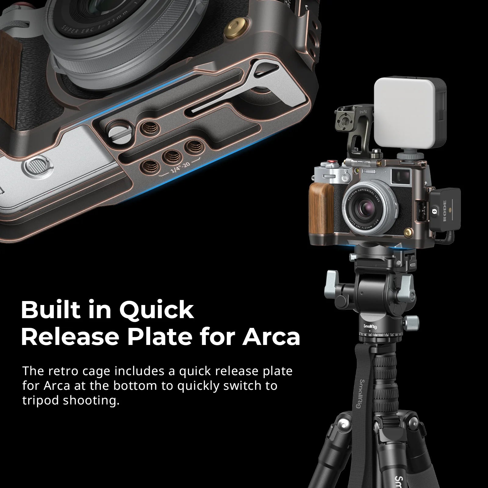 SmallRig Exclusive Camera Cage for FUJIFILM X100VI “Retro” Cage with Shutter Release Button and Hot Shoe Cover for Fuji X100VI