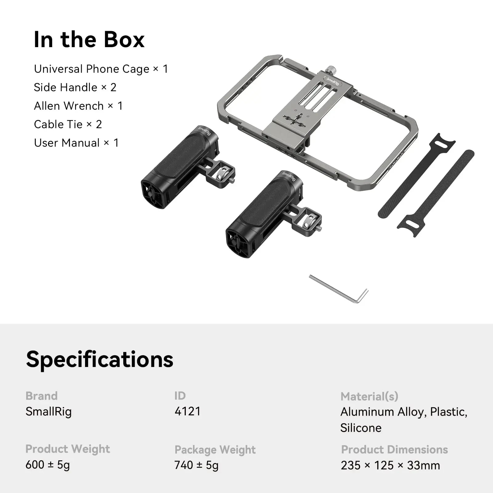 SmallRig Universal Phone Cage Smartphone Video Rig Kit with Handles, Handheld Filmmaking Vlogging Case