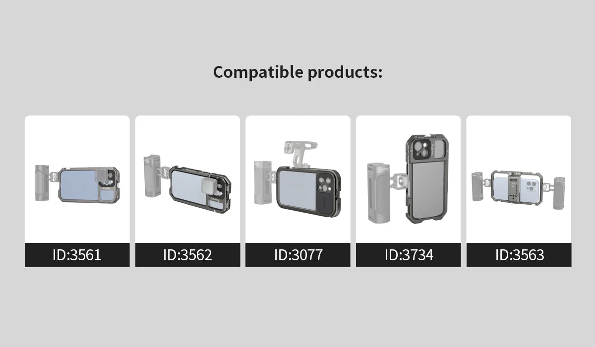 SmallRig Side Handle for iPhone 14 Smartphone Cage Phone Video Rig Lightweight 1/4 Threads Universal Quick Release Handgrip 2772