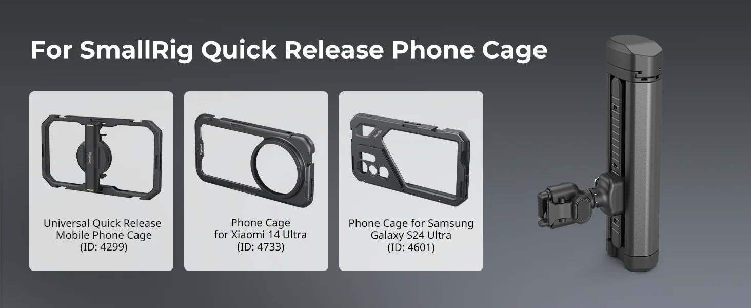 SmallRig Bilateral Quick Release Side Handle for Professional Mobile Video Shooting Infinite Rotation Phone Side Handle 4842