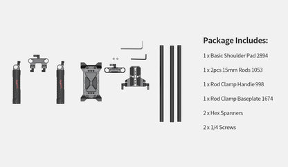 SmallRig Universal Basic Camera Shoulder Mount Kit , Mirrorless, and Small Camera Shoulder Rig - 2896C