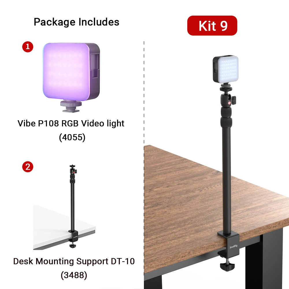 SmallRig Portable Vibe P108 RGB Video Light Smart Light 130mins long-lasting Pocket Size 108 LED Beads Floodlights 4055