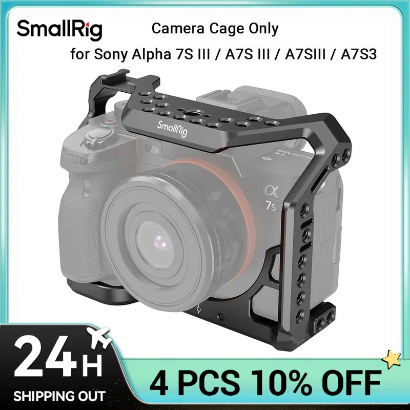 SMALLRIG Camera Cage Only for Sony Alpha 7S III / A7S III / A7SIII / A7S3 Formfitting Full Cage with 1/4"-20 & 3/8"-16 Threads