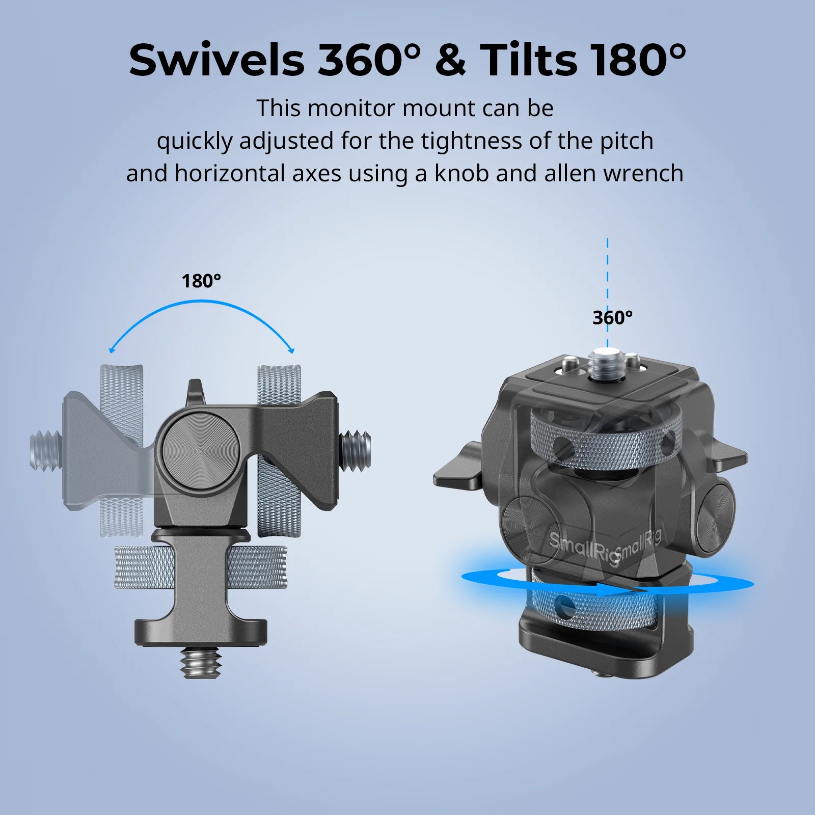 SmallRig Swivel and Tilt Adjustable Monitor Support with 1/4"-20 Screws