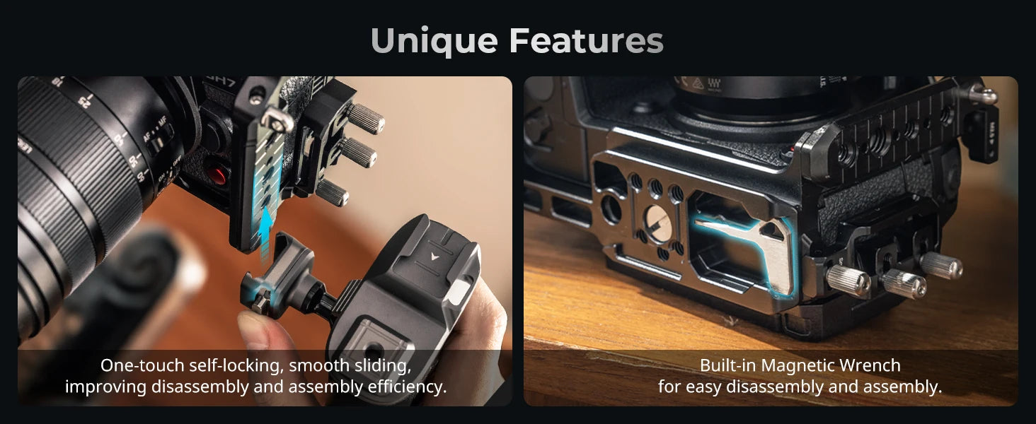 SmallRig HawkLock Quick Release Cage Kit for Panasonic LUMIX GH7/GH6, with Top Handle Kit, Cable Clamp for HDMI and USB-C 4825