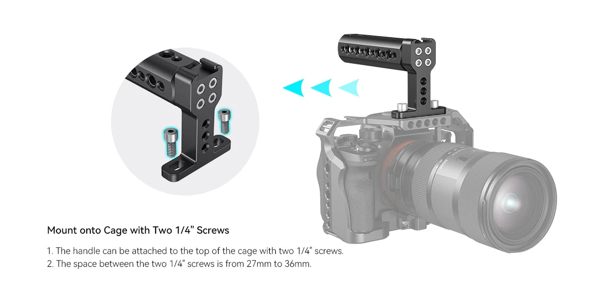 SmallRig Camera Top Handle with Cold Shoe DSLR Camera Rig For A6500 A73 A7III Z6 Camera Cage Funtional Cheese Hand Grip 1638