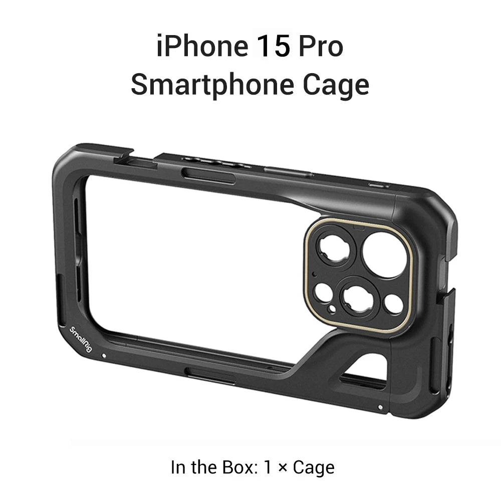 SmallRig Phone Cage for iPhone 15 Pro/15 Pro Max for Video Vlogging