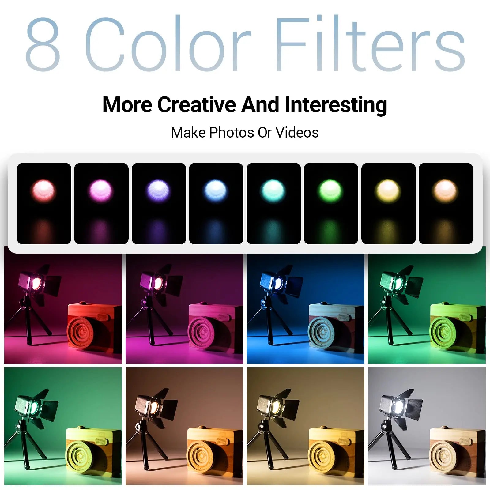 SmallRig Waterproof Portable Lighting Kit Mini Cube with 8 Color Filters