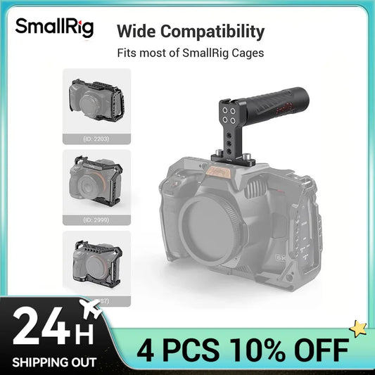 SmallRig Rubber Top Handle Grip with Top Cold Shoe Base for DSLR Camera Cage Video Camcorder Action Stabilizing Universal 1446C