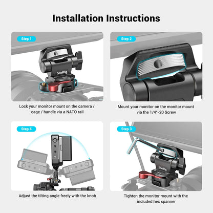 SmallRig Swivel and Tilt Adjustable Monitor Mount with NATO Clamp