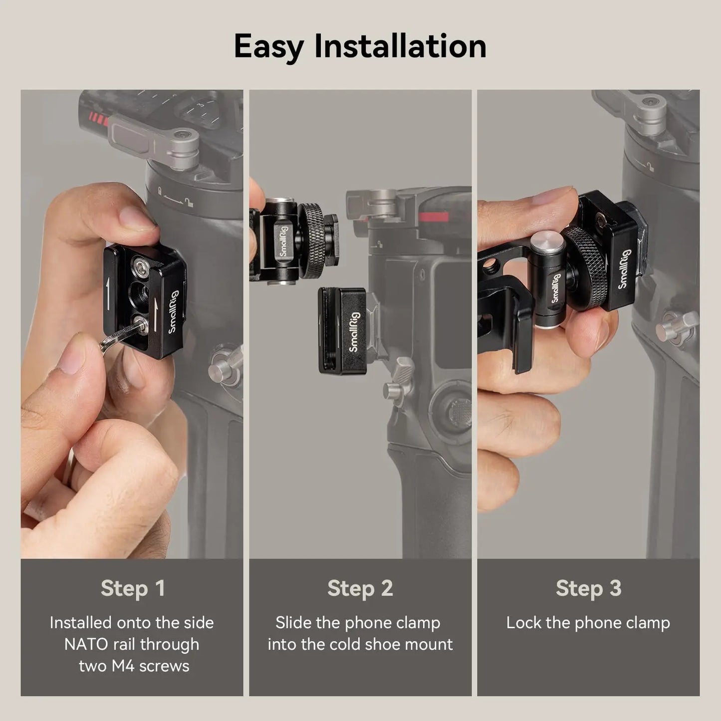 SmallRig Phone Support for DJI Stabilizers,Adjustment Phone Mount Adapter with 1/4"