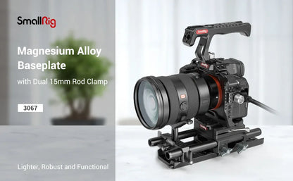 SmallRig Lightweight Base Plate Riser System For Sony with Dual 15mm Rod Clamp Plate for Manfrotto Style 40% Lighter