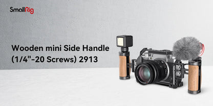 SmallRig Universal DSLR Camera Cage Side Handle for Sony for Canon Camera Wooden Mini Handgrip 1/4 Screws with Cold Shoe 2913
