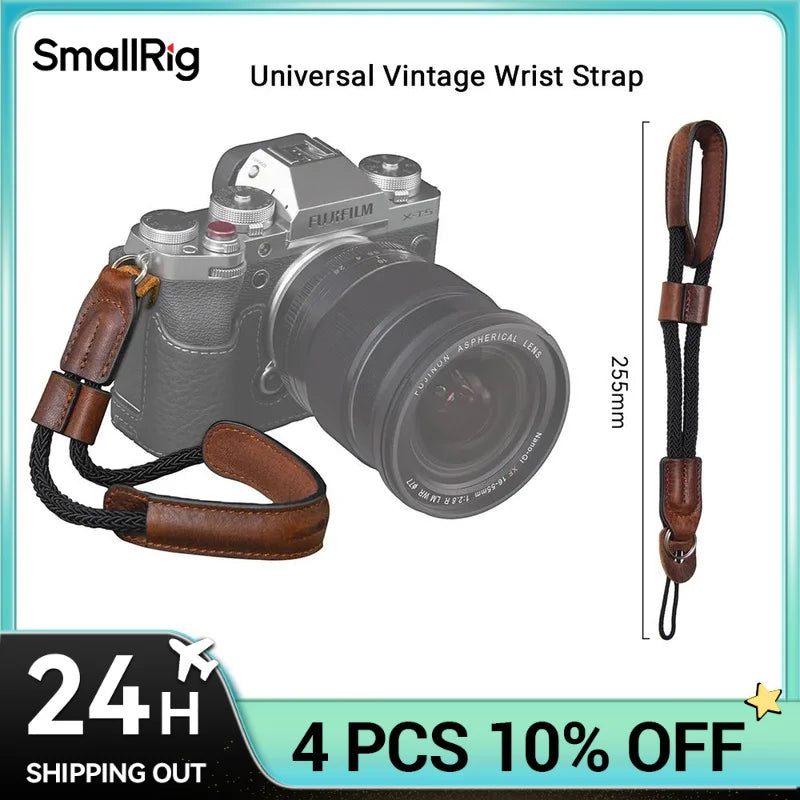SmallRig Universal Camera Hand Strap,Vintage Leather Wrist Strap