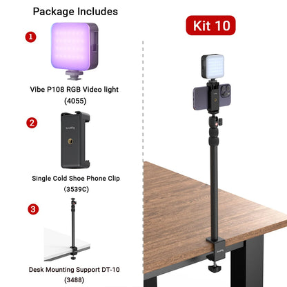 SmallRig Portable Vibe P108 RGB Video Light Smart Light 130mins long-lasting Pocket Size 108 LED Beads Floodlights 4055