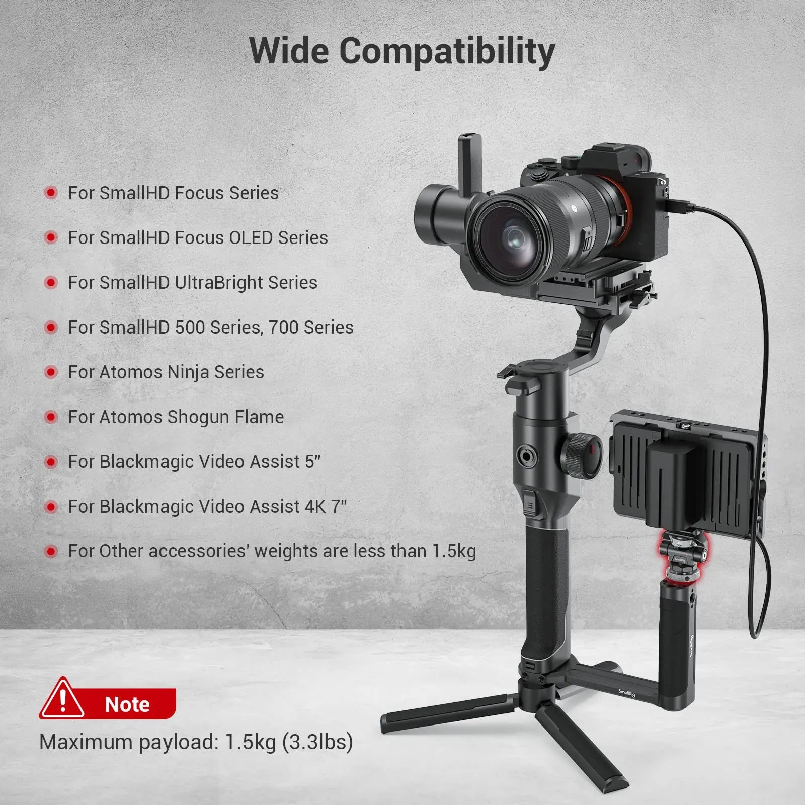 SmallRig Swivel and Tilt Adjustable Monitor Mount with Cold Shoe Mount