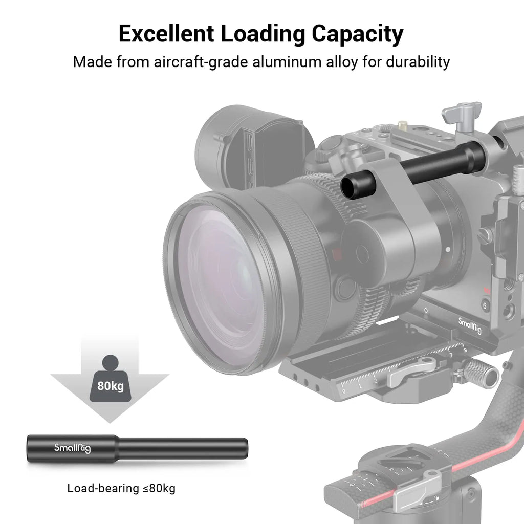 SmallRig Camera Rail Rod 12mm to 15mm Rod Clamp Adapter for DJI RS2 RS3 RS3 Pro / for DJI RS3 mini, for Follow Focuses 3681