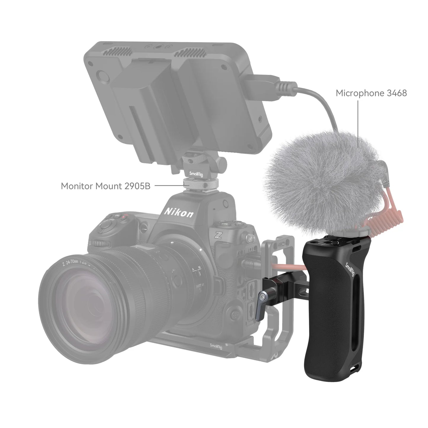 SmallRig Arca-Type Side Handle Designed to Facilitate Camera Movement and Stabilize Dualhand Shooting for ARCA-Swiss Mount Plate
