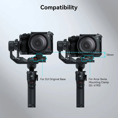 SmallRig Mount Plate for Arca-Swiss, for DJI RS 3 Mini 4195 and Extended Vertical Arm for DJI RS 3 Mini 4196