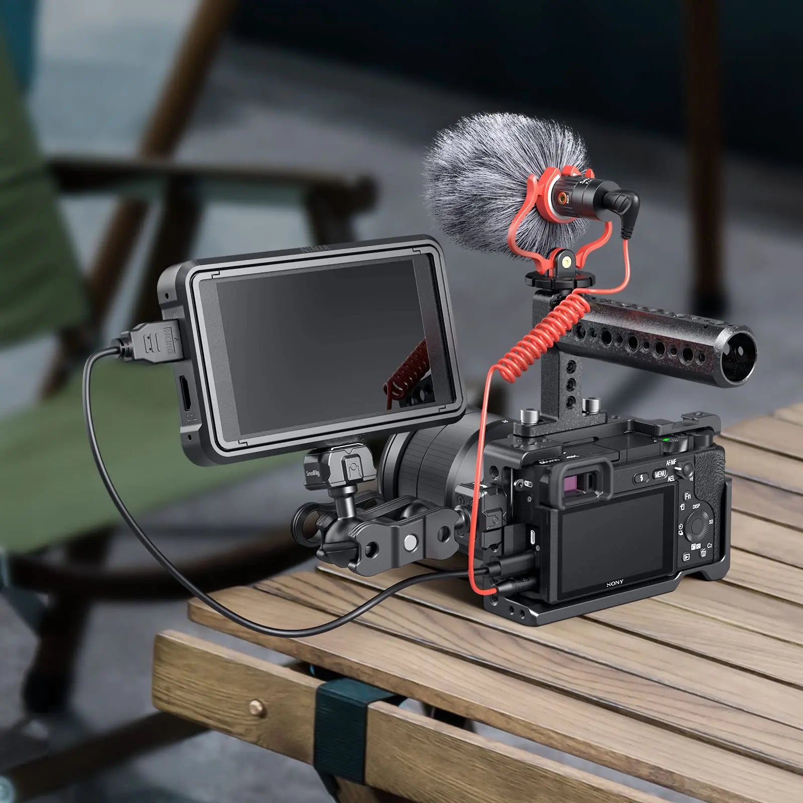 SmallRig Camera Cage only for Sony A6000 A6300 ILCE-6000 ILCE-6300 NEX7, A6000 Cage with 1/4" 3/8" Mounting Points and Cold Shoe