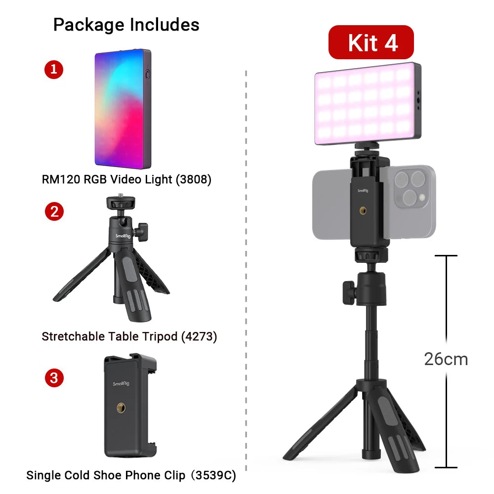 SmallRig RM120 Super Long-Battery-Life RGB Video Light Portable  All-in-One
