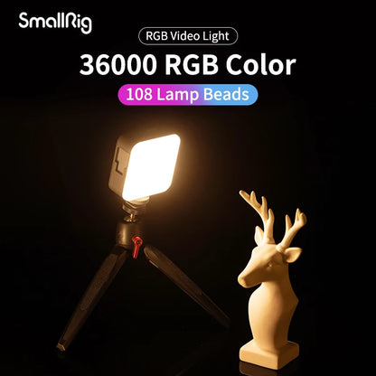 SmallRig Portable Vibe P108 RGB Video Light Smart Light 130mins long-lasting Pocket Size 108 LED Beads Floodlights 4055