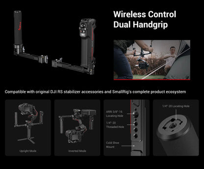 SmallRig Wireless Control Sling Handgrip  for DJI RS 2, for DJI RS 3 Pro / RS 4/RS 4 Pro with Wireless Controller 3920