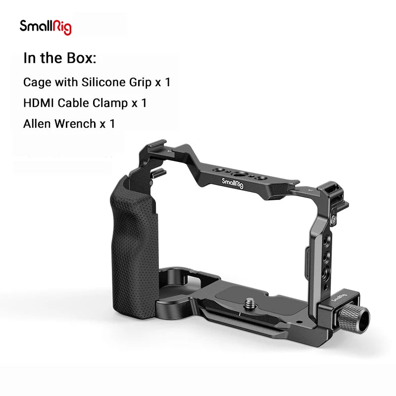 SmallRig ZV-E1 Cage Kit with Silicone Grip and Cable Clamp , Full Camera Cage Kit for Sony ZV-E1, Built-in Quick Release