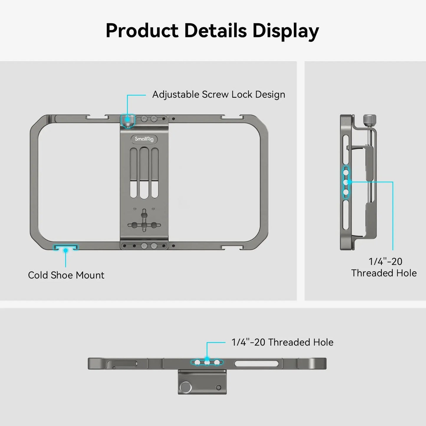 SmallRig Universal Mobile Phone Cage Smartphone Video Rig Filmmaking Vlogging Case