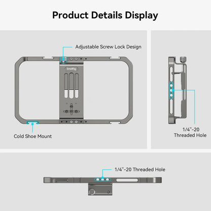SmallRig Universal Mobile Phone Cage Smartphone Video Rig Filmmaking Vlogging Case