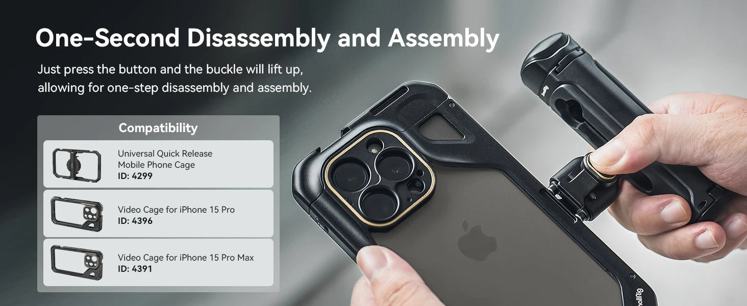 SmallRig Quick Release Side Handle for iPhone 15 Series Cage for Huawei for Samsung Cage for Universal Mobile Phone Cage 4299