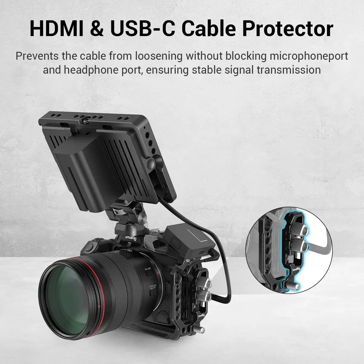 SmallRig “Black Mamba“ Camera Half Cage & Cable Clamp for Canon EOS R5 & R5C & R6