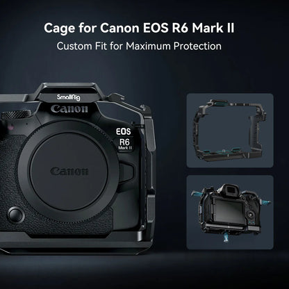 SmallRig Camera L-Bracket for Canon EOS R6 Mark II /R5 /R5 C / R6  Arca-Type 1/4" Accessory Threads Quick Release L Plate 4160