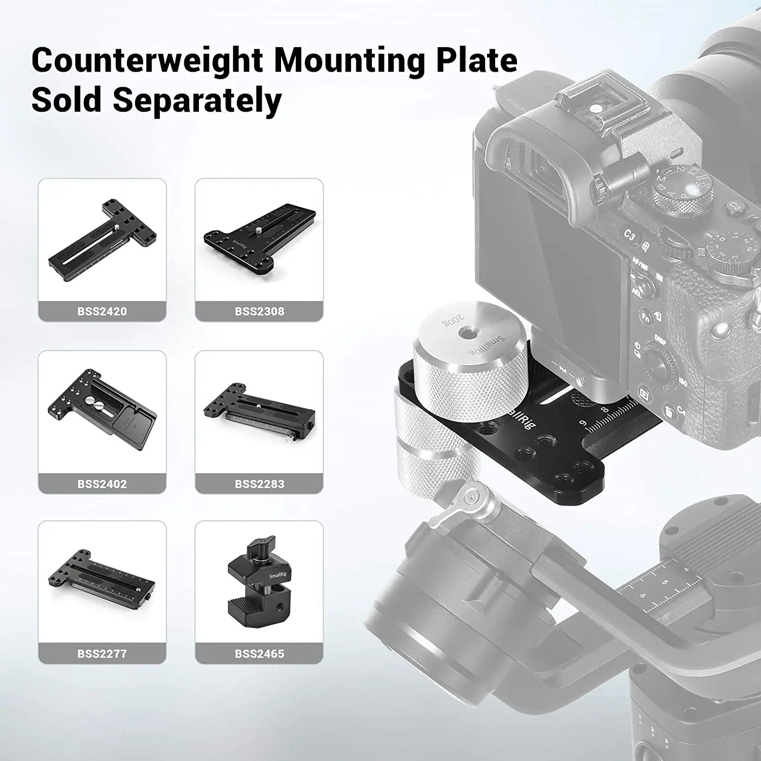 SmallRig Counterweight (50g) for DJI RS 2/RSC 2/RS3/RS3 Pro for Zhiyun-Tech Gimbal Stabilizers 1/4 Thread for Video Balance 2459