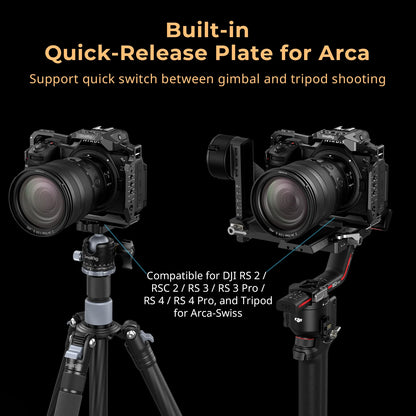 SmallRig Camera Cage for Nikon Z 6III with Arca-Swiss Quick Release Plate for DJI RS 3 /RS 3 Pro /RS 4 /RS 4 Pro or Tripod Mount