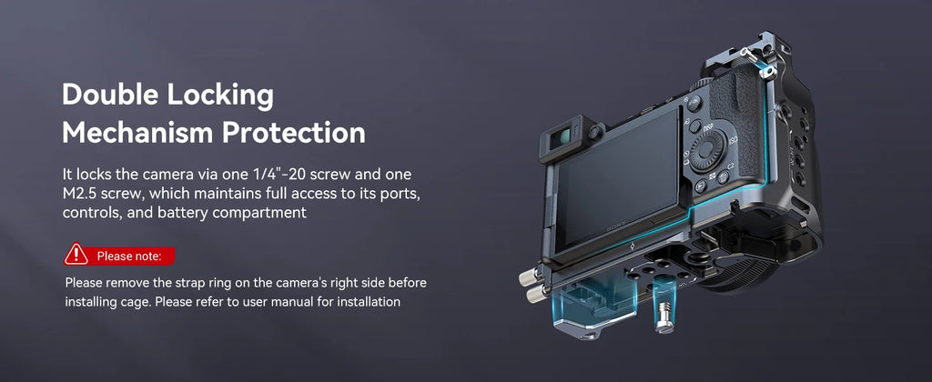 SmallRig Cage Kit for Sony Alpha 7 C II / Alpha 7 CR Full Cage with Cable Clamp with Quick-Release Plate for Sony A7C II