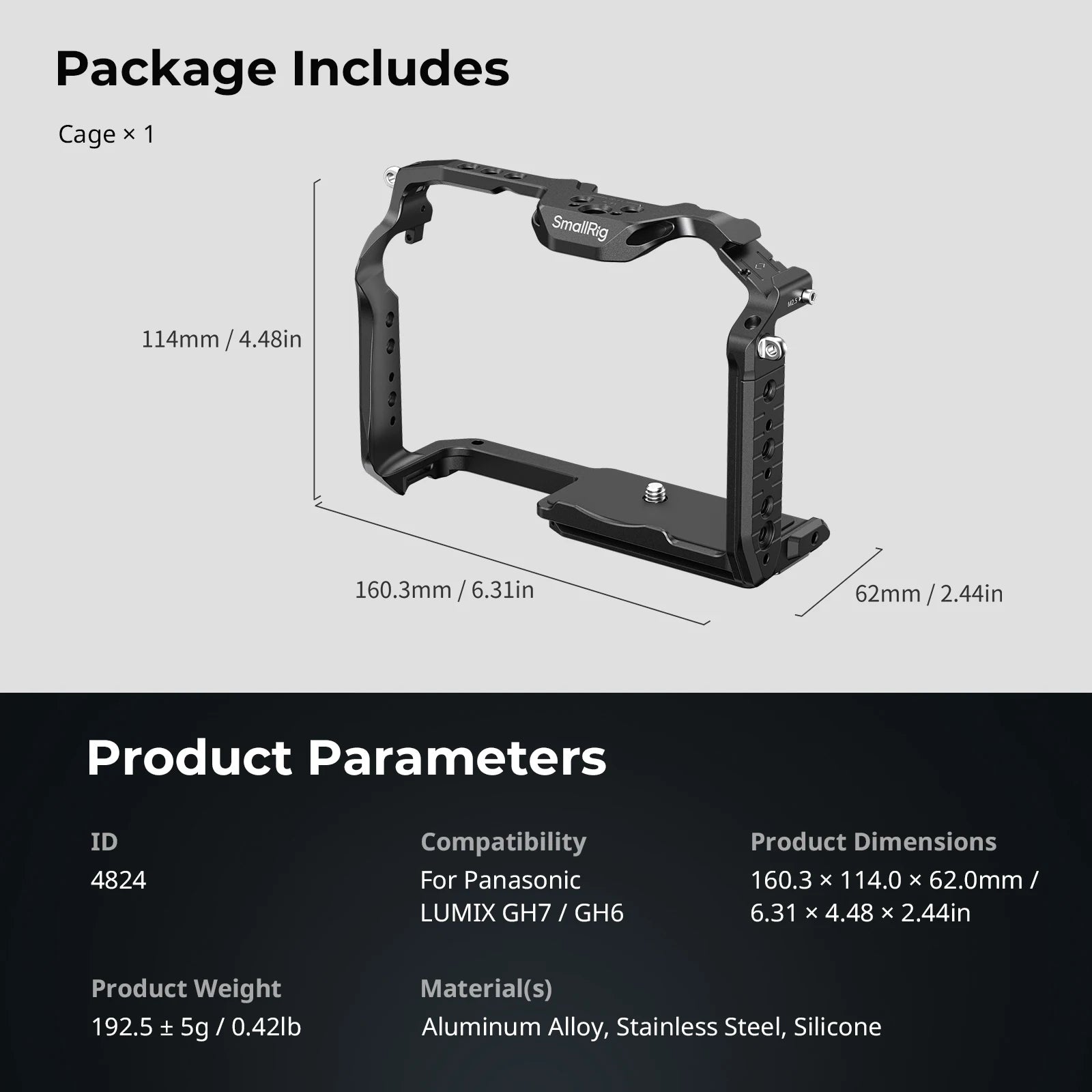 SmallRig HawkLock Quick Release Cage for Panasonic LUMIX GH7 / GH6