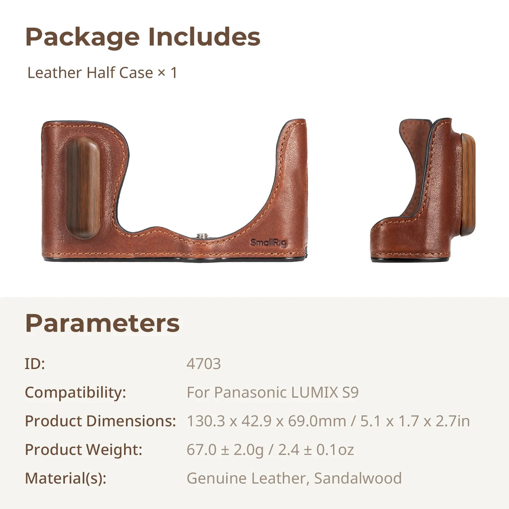 SmallRig Leather Half Case for Panasonic LUMIX S9 4703